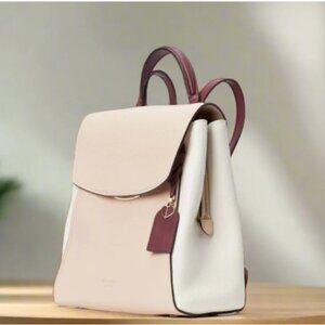 Kate Spade Grace Medium Leather Backpack Beige Colorblock